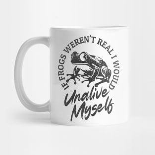 Funny Frog Shirt Unalive Myself Meme Retro Aesthetic Mug